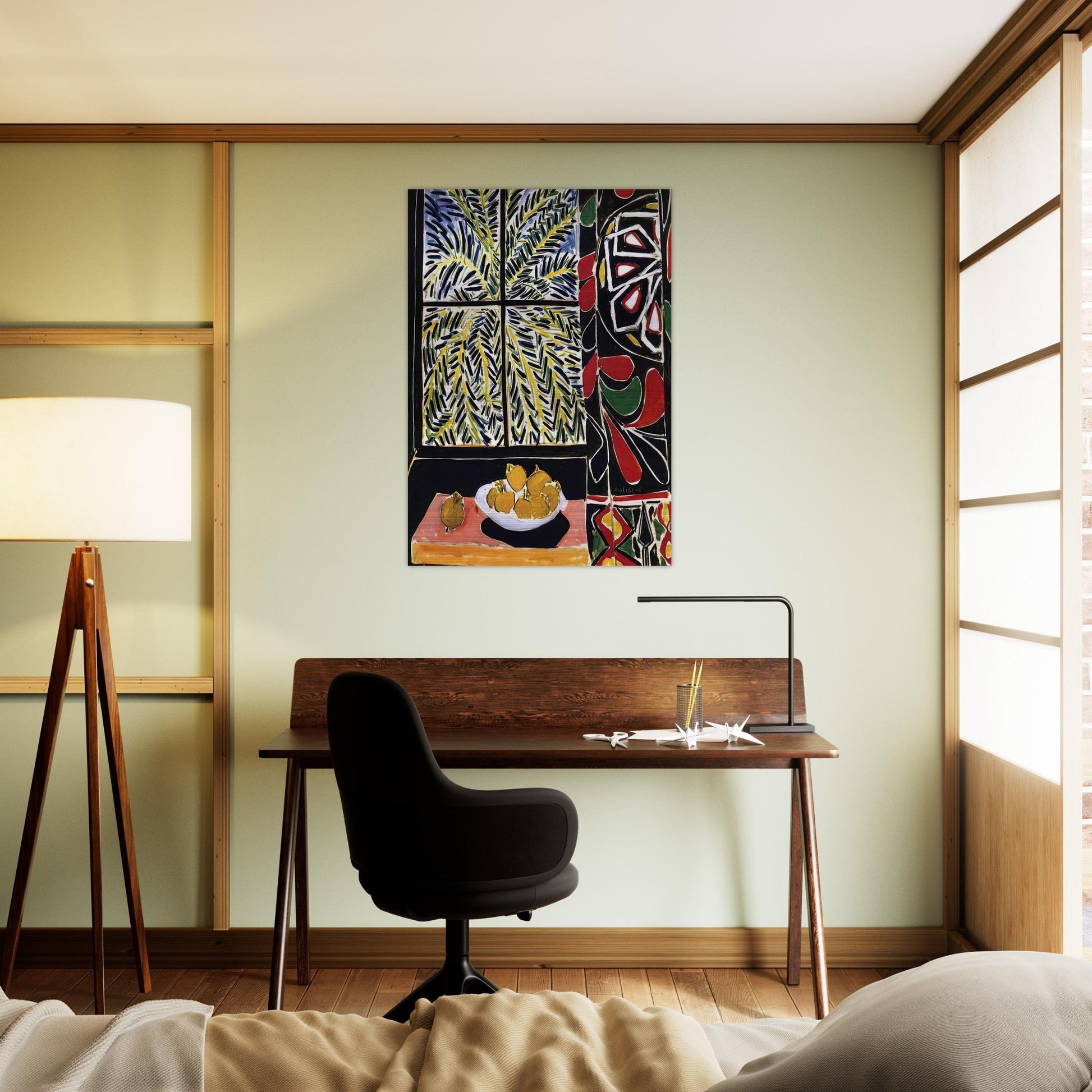 INTERIOR WITH EGYPTIAN CURTAIN 1948 - Henri Matisse Brushed Aluminum Print - 70x100 cm / 28x40 inches | Henri Matisse Aluminum Print | Henri Matisse Prints