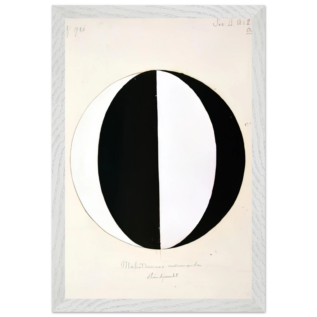 Hilma af Klint - THE MAHATMAS PRESENT STANDING POINT SERIES II NO 2A 1920 Wall art - 70x100 cm / 28x40 inches - Premium Wooden Framed Poster With Fine Art Paper-canvas - Black frame