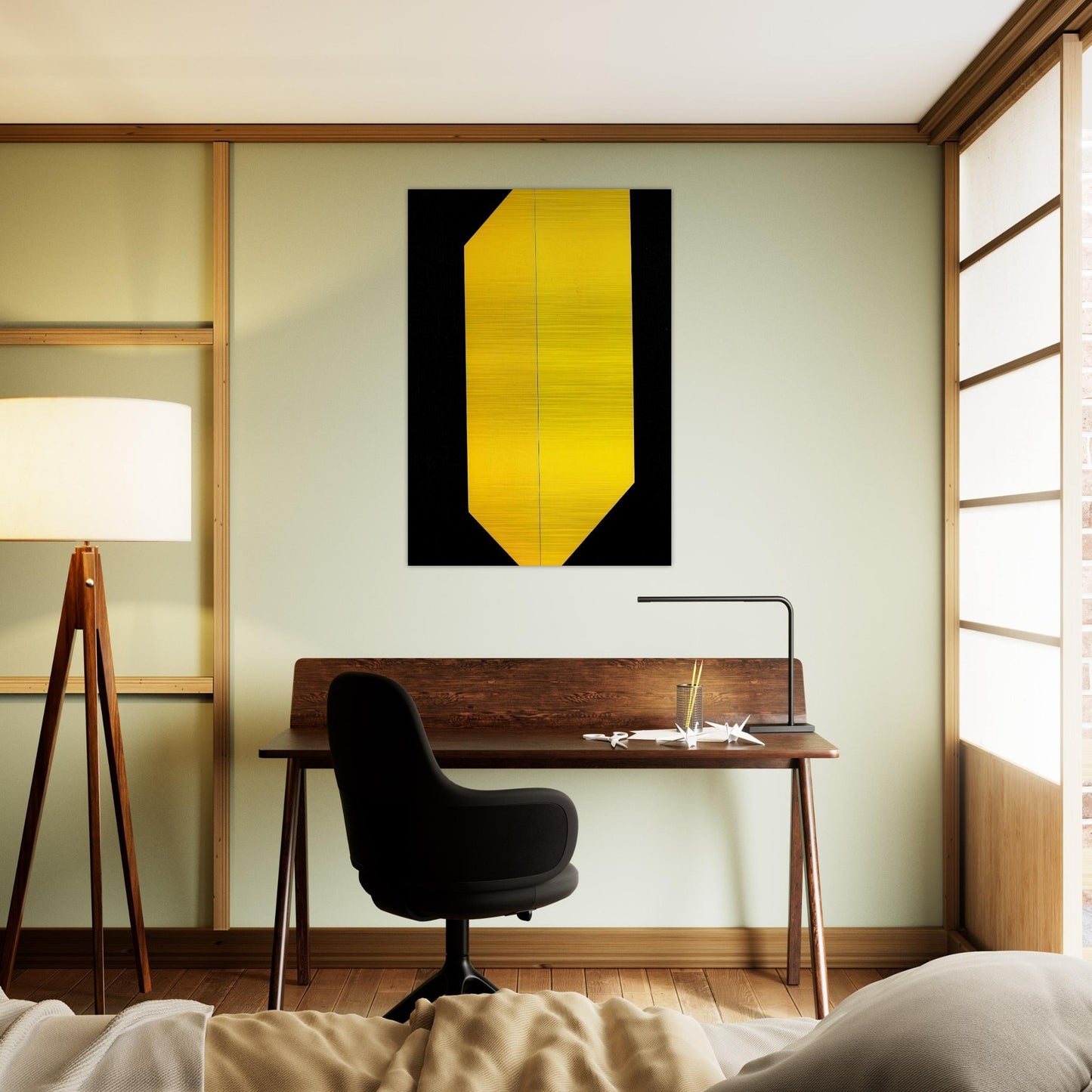 Black and Yellow - 2009 - Carmen Herrera Brushed Aluminum Print - 70x100 cm / 28x40 inches | Carmen Herrera Aluminum Print | Carmen Herrera Prints