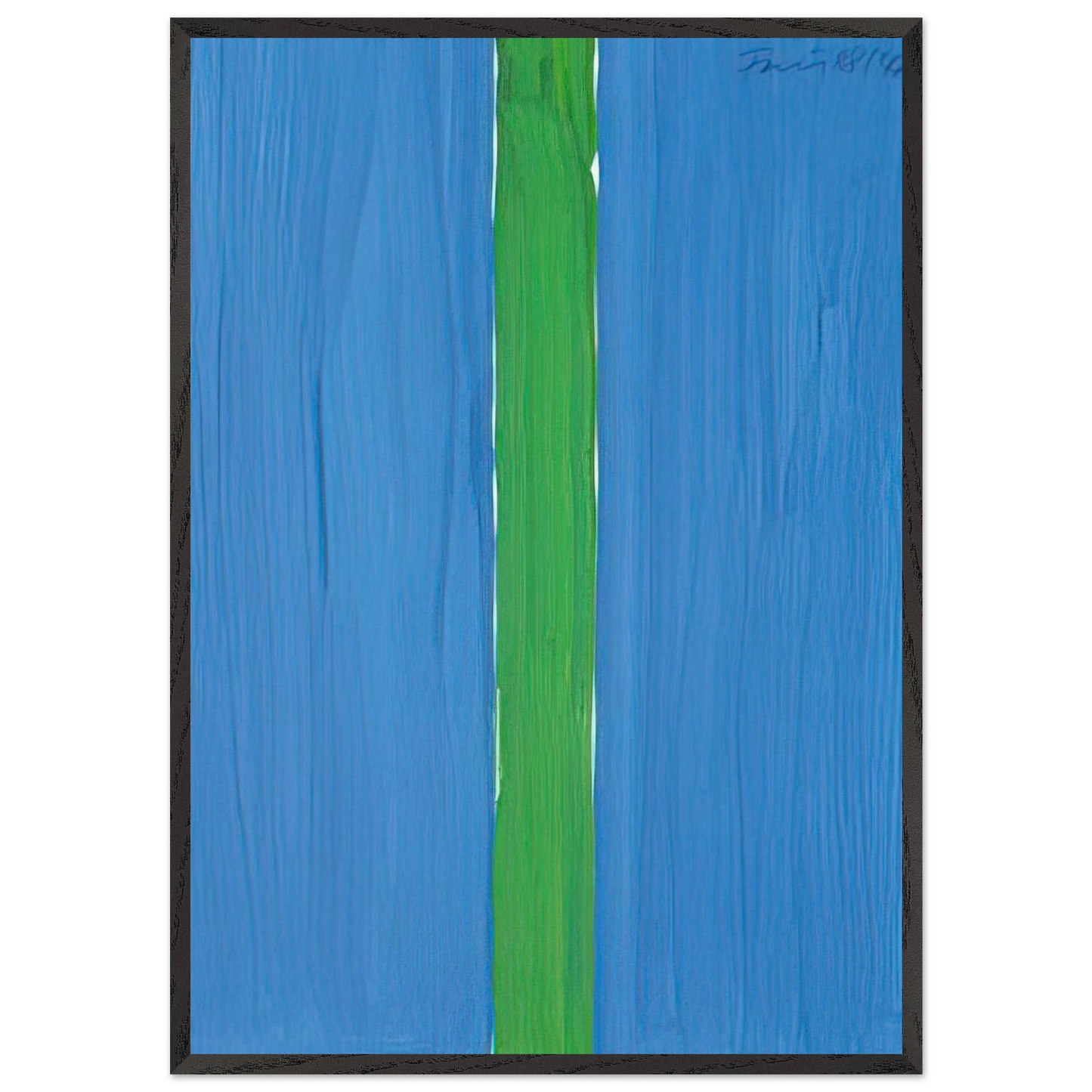 Composition bleue et verte - 1988 - Gunther Forg 70x100 cm / 28x40 inches Framed Art Print – Black Wooden Frame