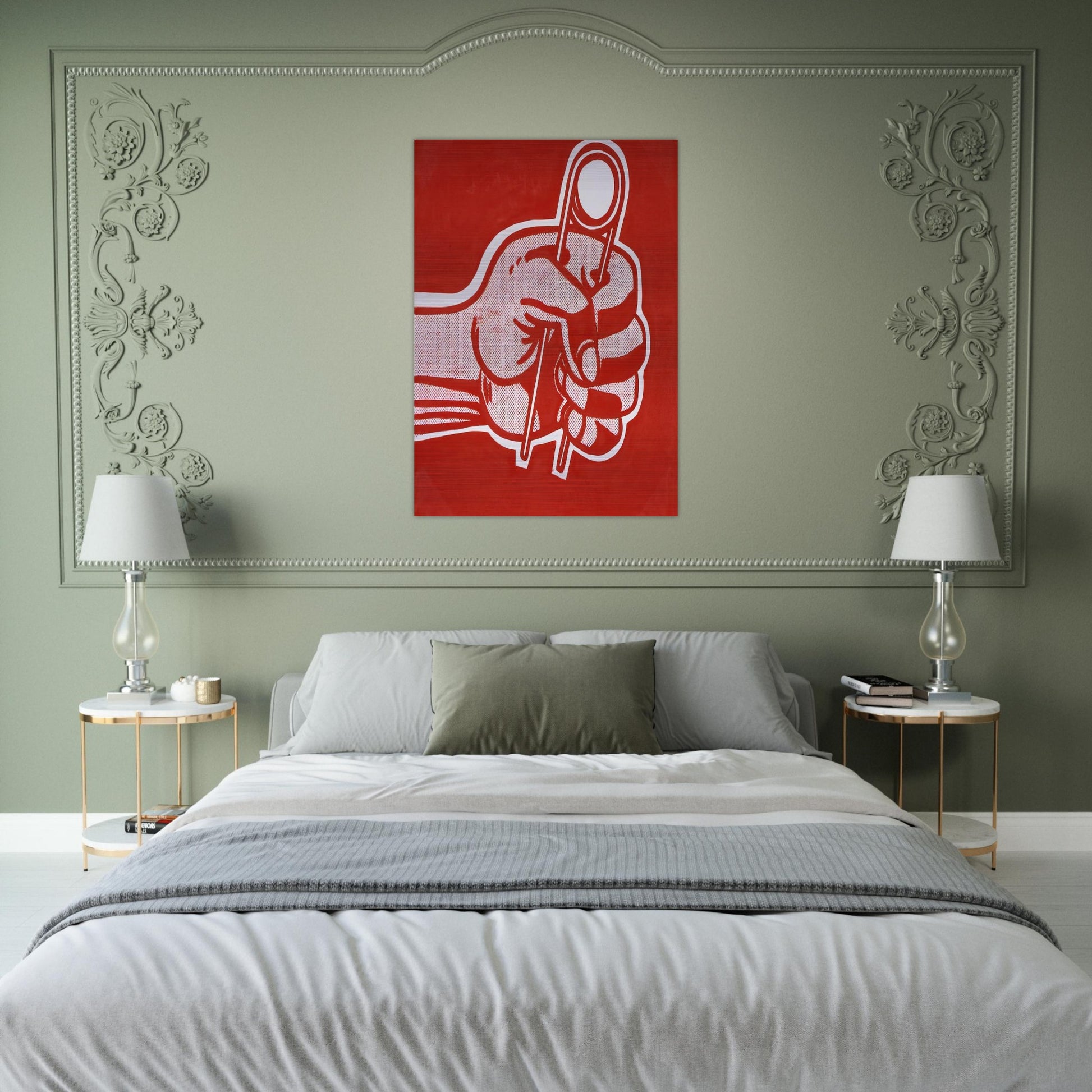 THE GRIP 1962 - Roy Lichtenstein Brushed Aluminum Print - 70x100 cm / 28x40 inches | Roy Lichtenstein Aluminum Print | Roy Lichtenstein Prints
