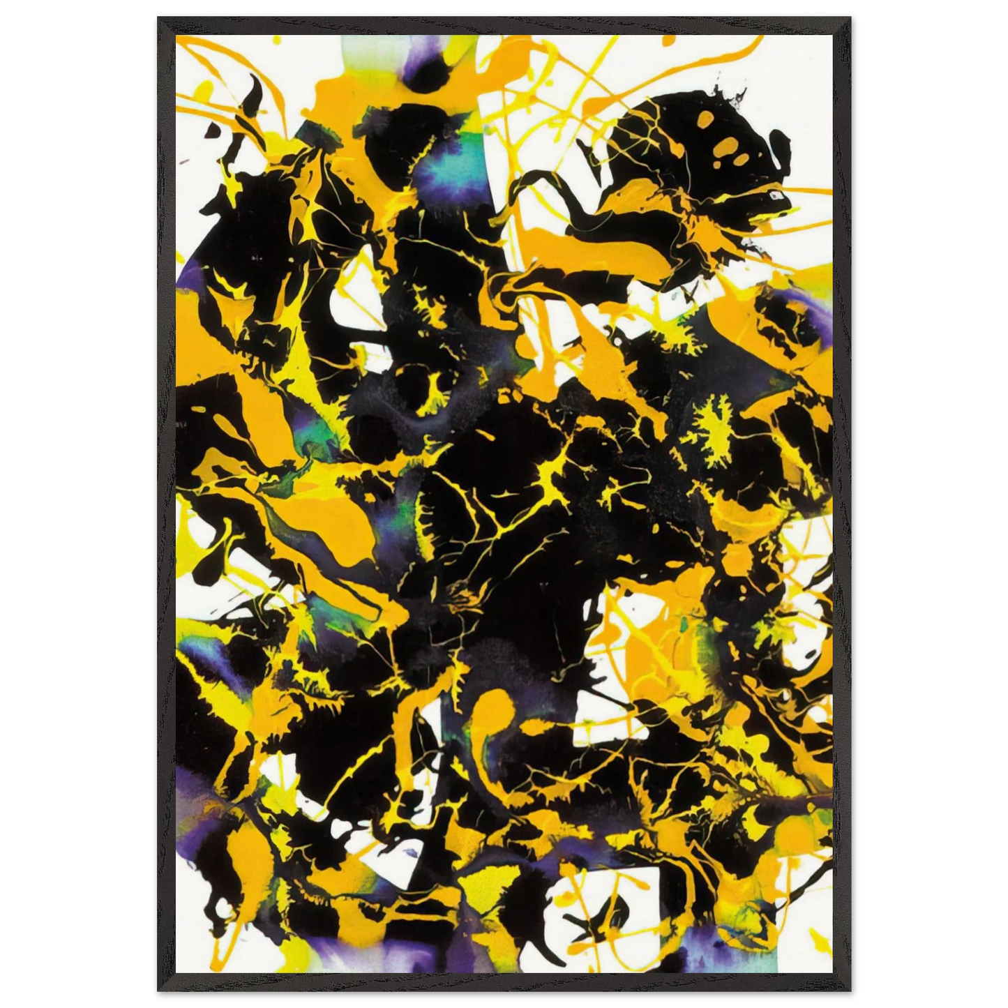 Untitled  SFP94-53  SFF 1727  - Sam Francis 70x100 cm / 28x40 inches Framed Art Print – Black Wooden Frame