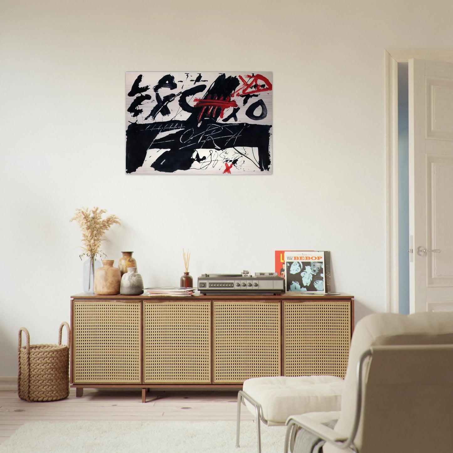 NEGRE I ROIG III FORA 1976 - Antoni Tapies Brushed Aluminum Print - 70x100 cm / 28x40 inches | Antoni Tapies Aluminum Print | Antoni Tapies Prints