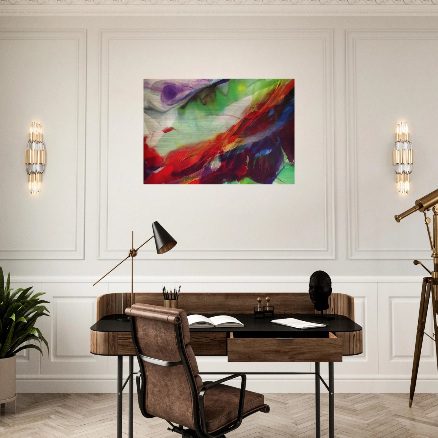 Phenomena Sun over the Hour Glass - Paul Jenkins Brushed Aluminum Print - 70x100 cm / 28x40 inches | Paul Jenkins Aluminum Print | Paul Jenkins Prints