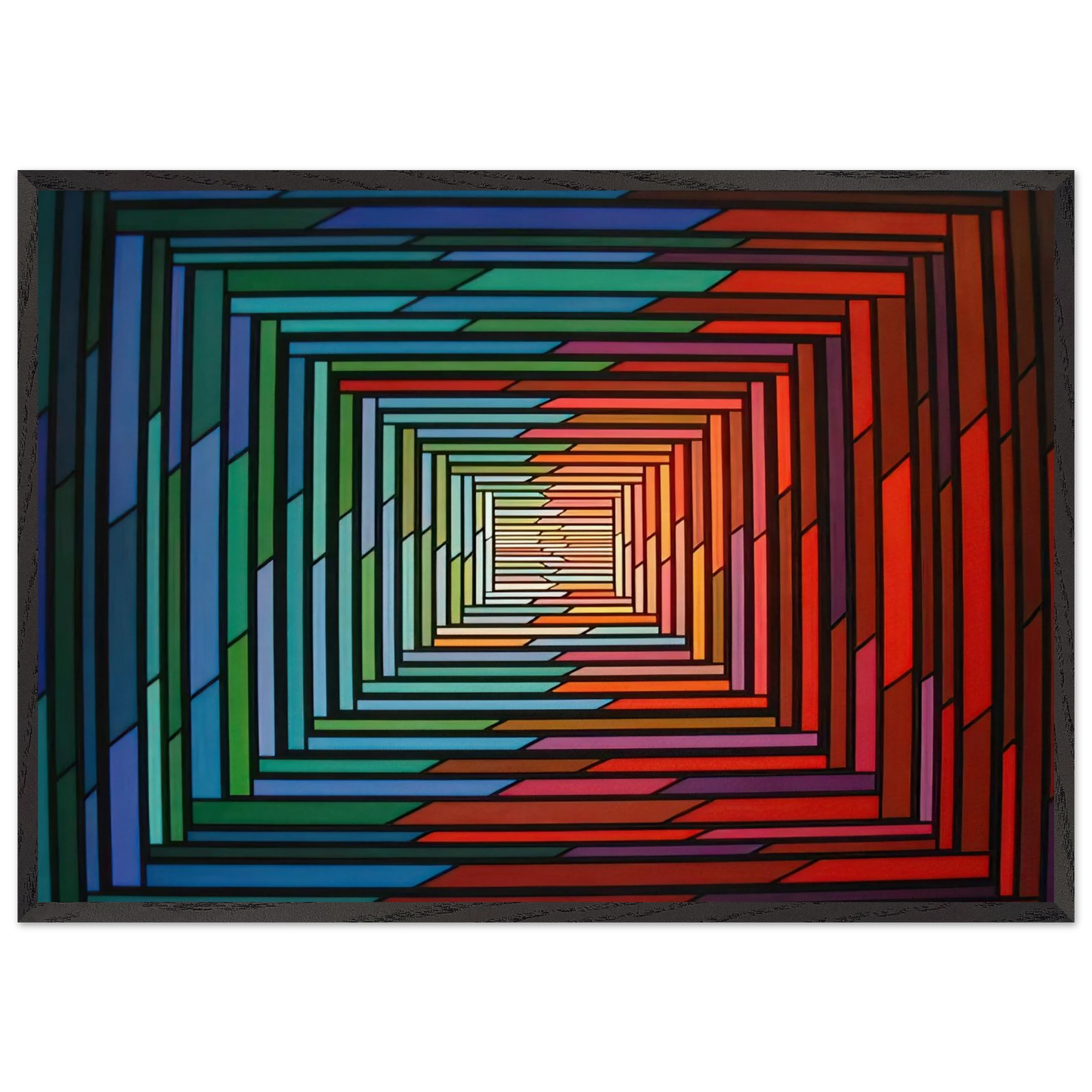 No  Stop - 1996 - Piero Dorazio 70x100 cm / 28x40 inches Framed Art Print – Black Wooden Frame