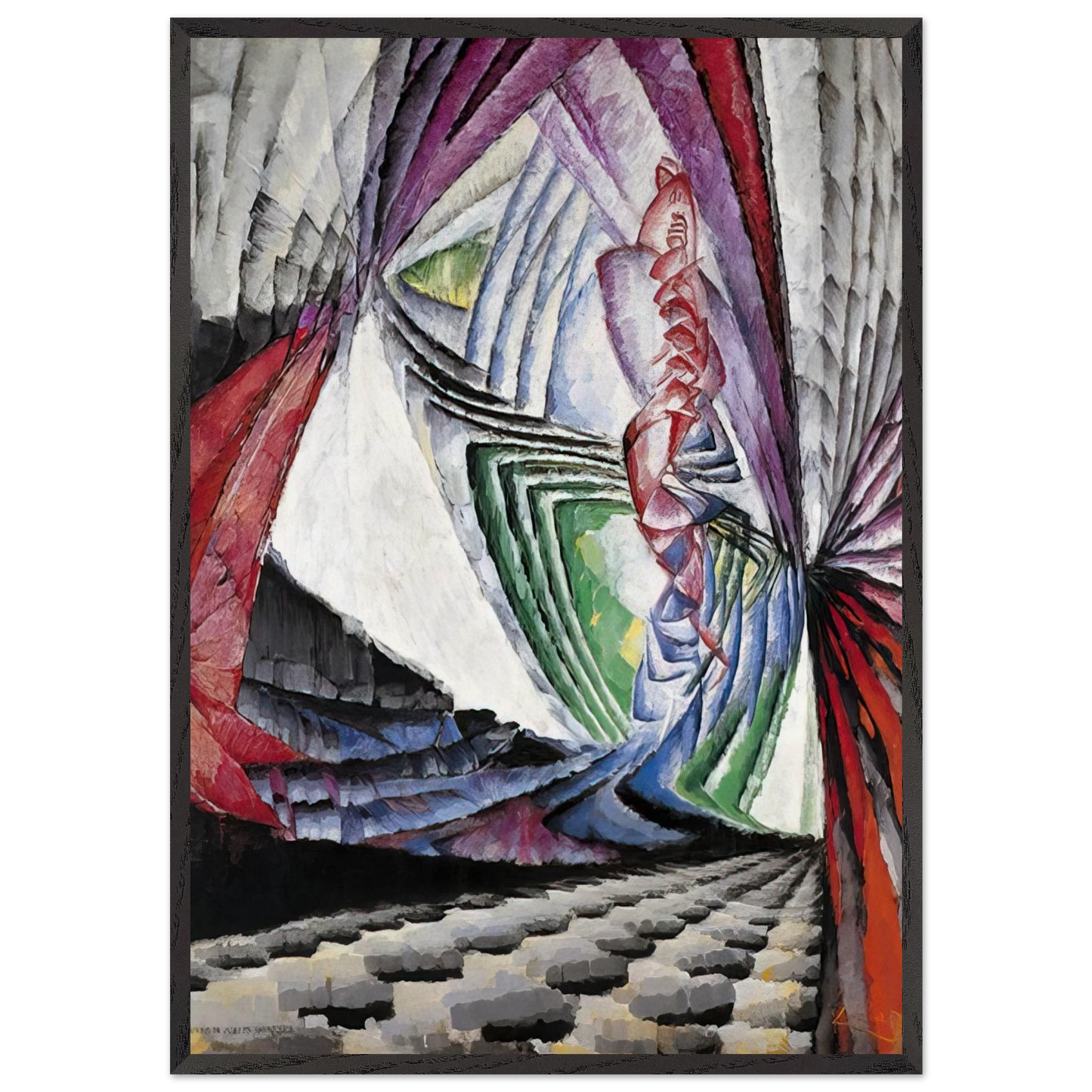 Positioning of Mobile Graphic Elements - Frantisek Kupka 70x100 cm / 28x40 inches Framed Art Print – Black Wooden Frame
