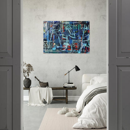 Abstract in Blue - 1950 - Robert Goodnough Acrylic Print - 70x100 cm / 28x40″ inches