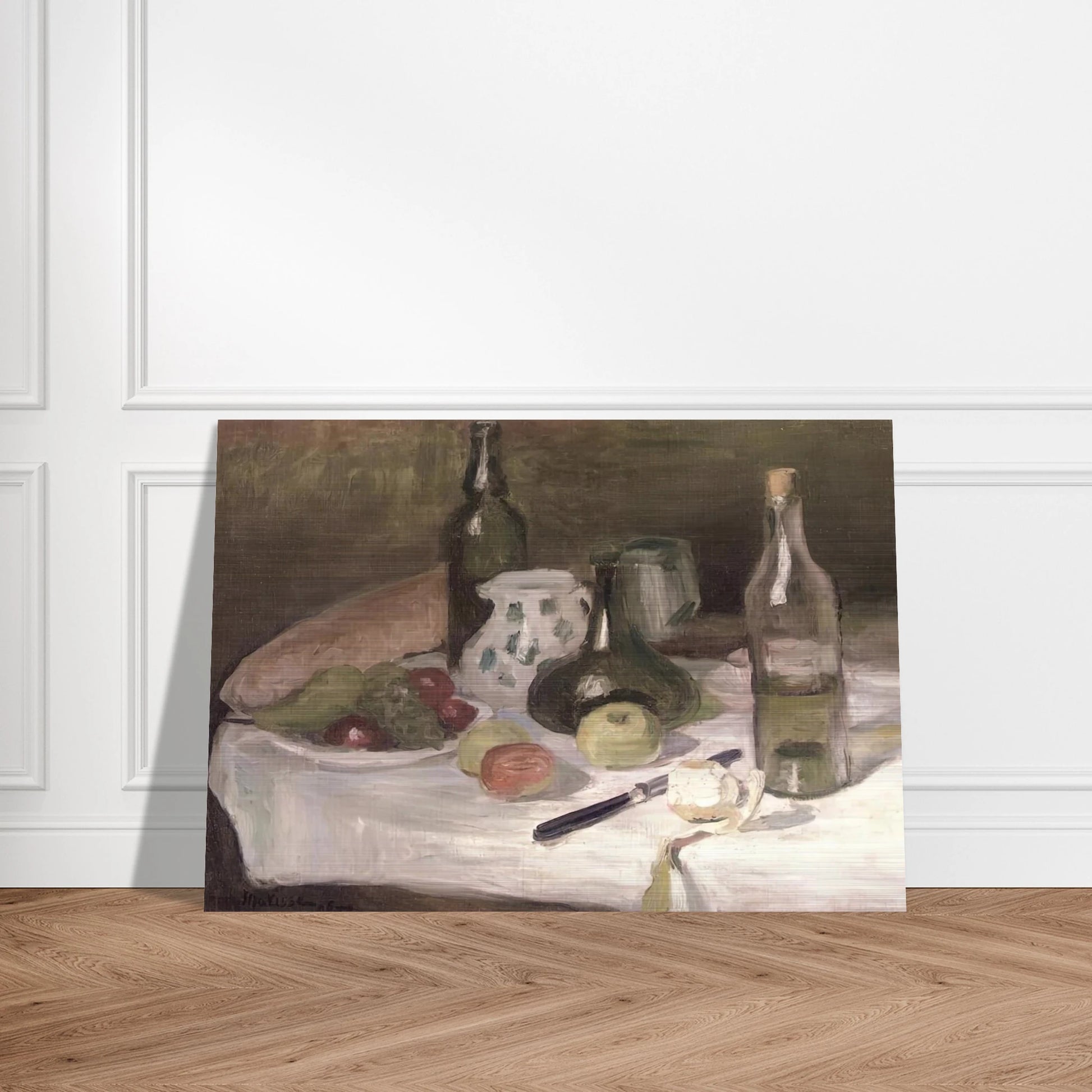 STILL LIFE WITH FRUIT AND BOTTLES 1896 - Henri Matisse Brushed Aluminum Print - 70x100 cm / 28x40 inches | Henri Matisse Aluminum Print | Henri Matisse Prints
