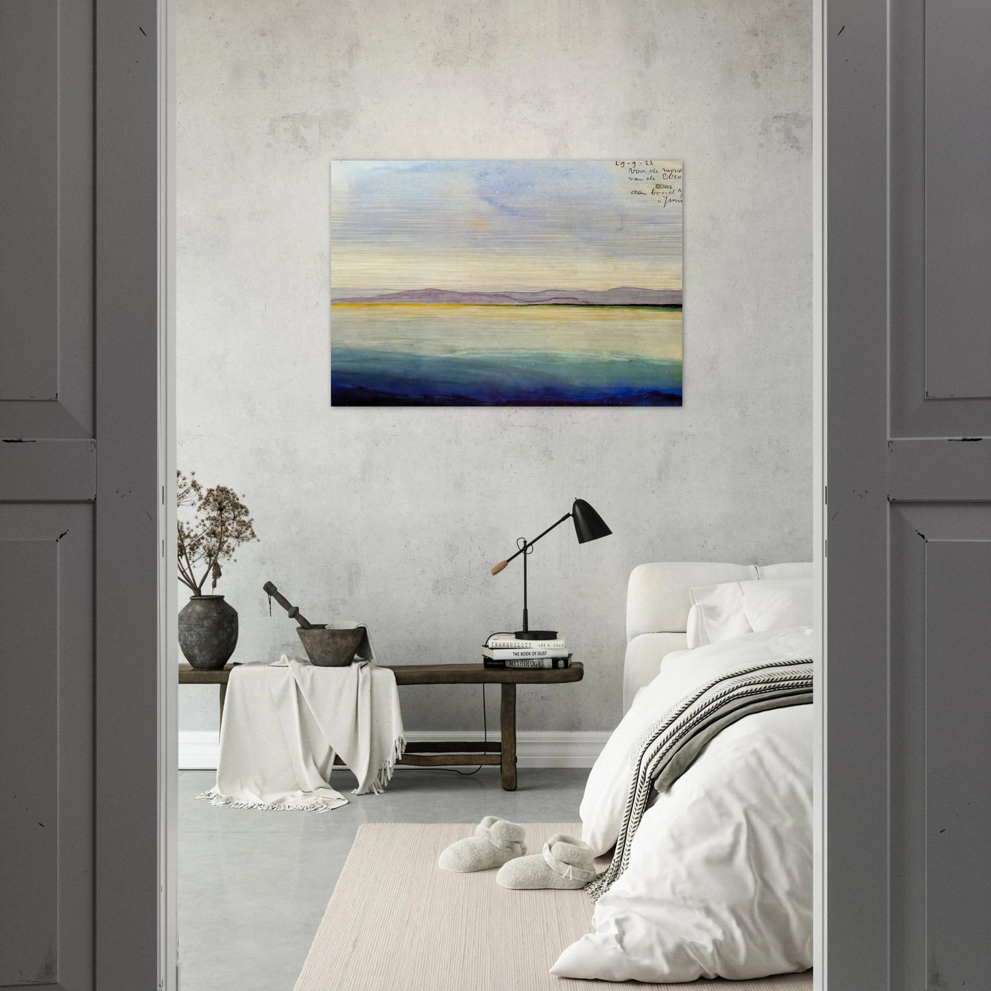 THE SEA AT THE MOUTH OF THE EBRO - MC Escher Brushed Aluminum Print - 70x100 cm / 28x40 inches | MC Escher Aluminum Print | MC Escher Prints