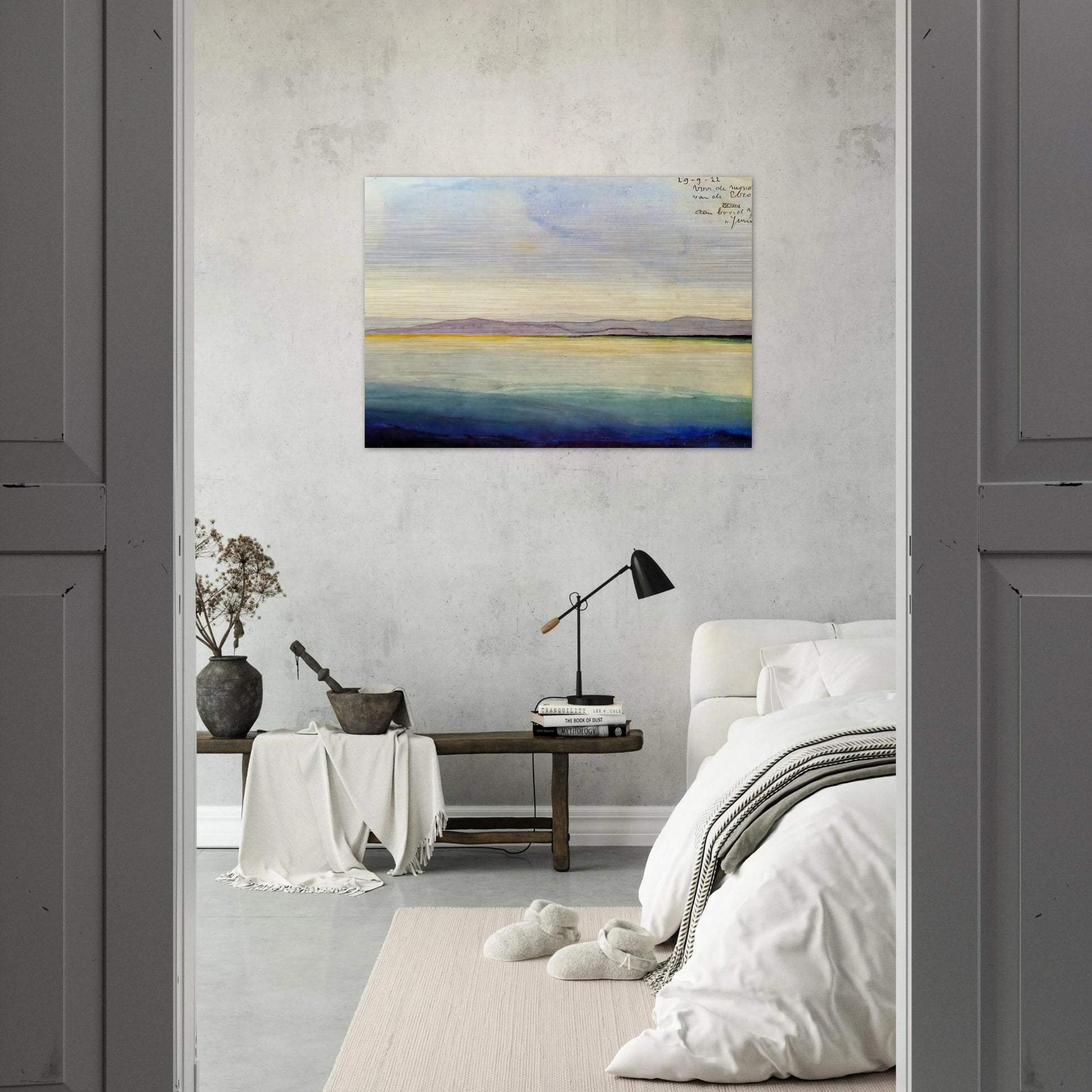 THE SEA AT THE MOUTH OF THE EBRO - MC Escher Brushed Aluminum Print - 70x100 cm / 28x40 inches | MC Escher Aluminum Print | MC Escher Prints