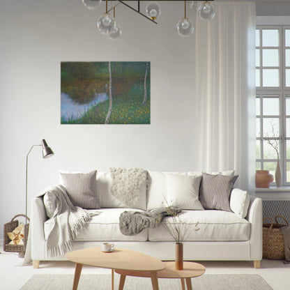LAKESIDE WITH BIRCH TREES 1901 - Gustav Klimt Brushed Aluminum Print - 70x100 cm / 28x40 inches | Gustav Klimt Aluminum Print | Gustav Klimt Prints