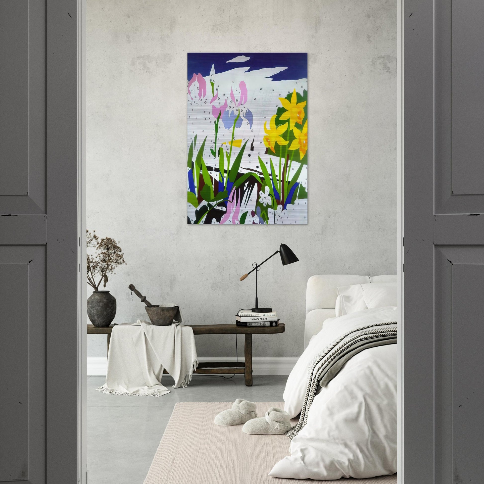 Do It Yourself  Flowers  - Andy Warhol Brushed Aluminum Print - 70x100 cm / 28x40 inches | Andy Warhol Aluminum Print | Andy Warhol Prints