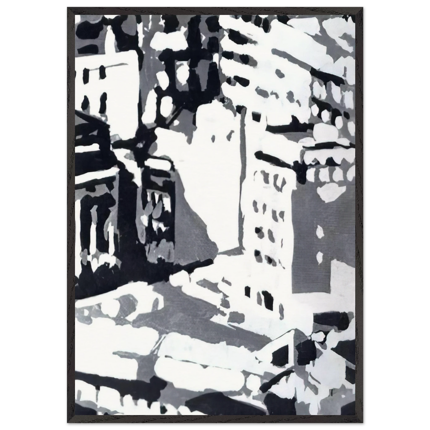 TOWNSCAPE 1969 1 - Gerhard Richter 70x100 cm / 28x40 inches Framed Art Print – Black Wooden Frame