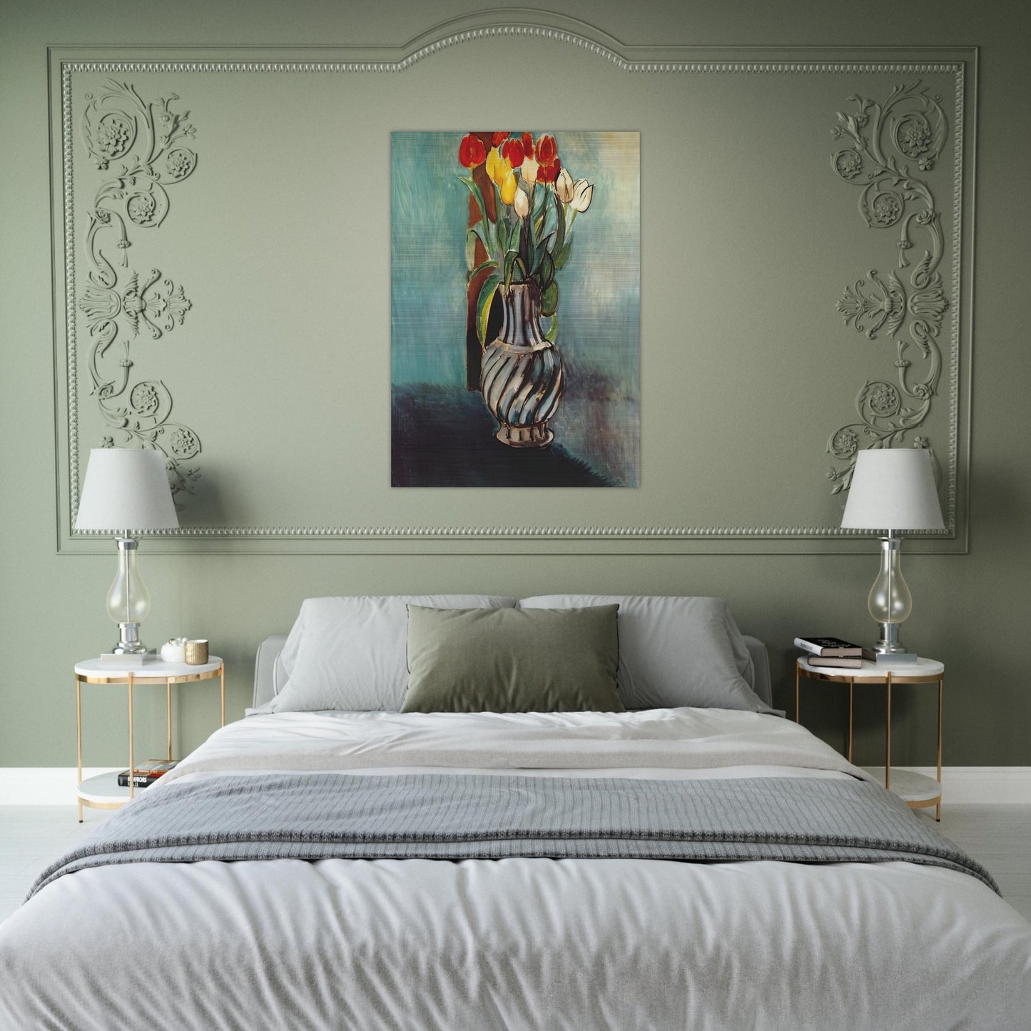 ME MYSELF STENDHAL VASE OF TULIPS 1914 - Henri Matisse Brushed Aluminum Print - 70x100 cm / 28x40 inches | Henri Matisse Aluminum Print | Henri Matisse Prints