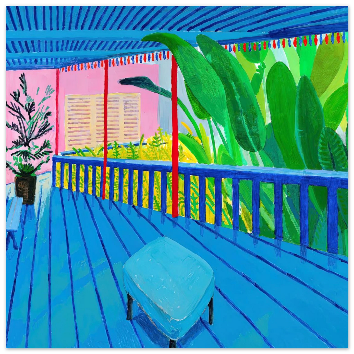 David Hockney - David Hockney Wall art - 60x90 cm / 24x36 inches - Premium Wooden Framed Poster With Fine Art Paper-canvas - White frame