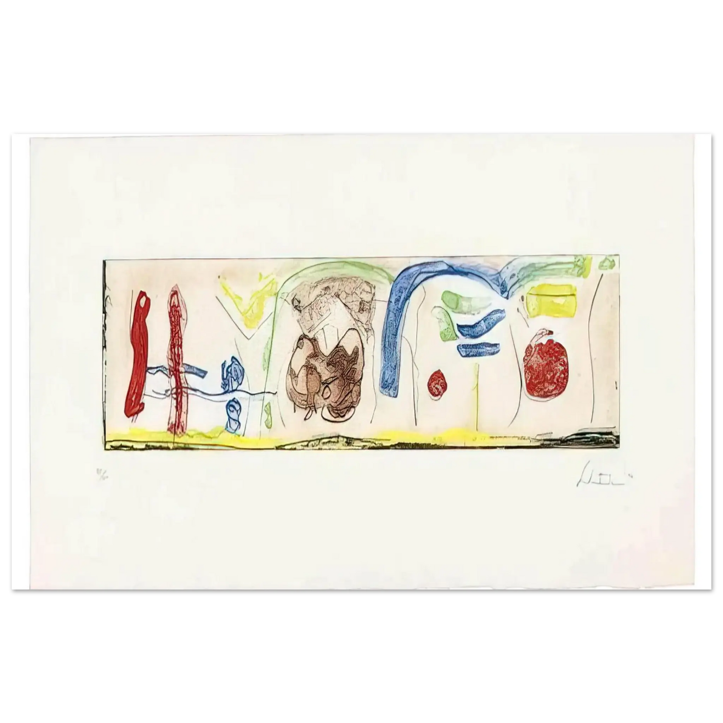 Helen Frankenthaler - Bridges - 1996 Wall art - 13x18 cm / 5x7 Inches - Premium Wooden Framed Poster With Fine Art Paper - Wood frame