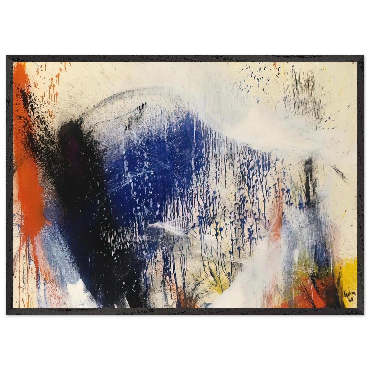 Helen Frankenthaler - Untitled - 1960 Wall art - 40x50 cm / 16x20 inches - Premium Wooden Framed Poster With Fine Art Paper-canvas - Black frame