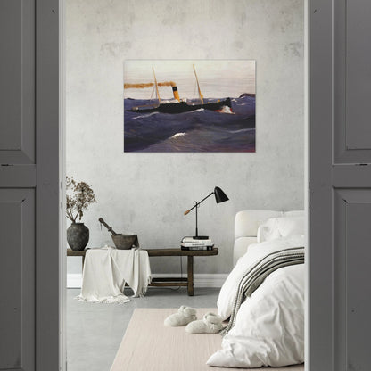 Tramp Steamer - Edward Hopper Brushed Aluminum Print - 70x100 cm / 28x40 inches | Edward Hopper Aluminum Print | Edward Hopper Prints