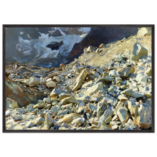 The Moraine - John Singer Sargent 70x100 cm / 28x40 inches Framed Art Print – Black Wooden Frame
