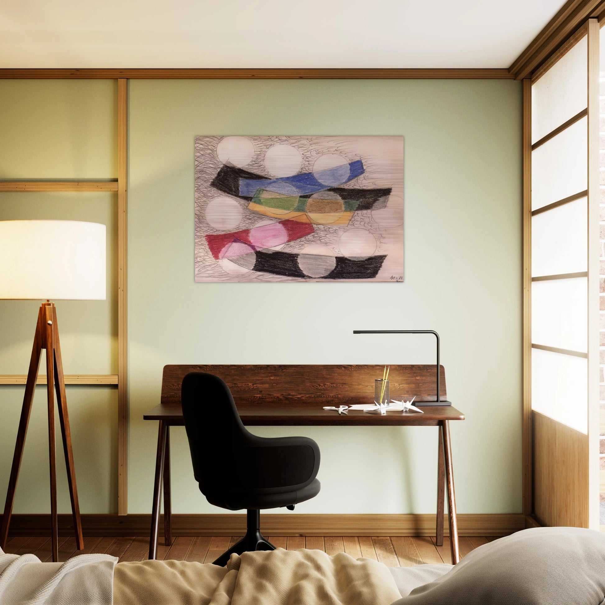 Floating Forms - Laszlo Moholy-Nagy Brushed Aluminum Print - 70x100 cm / 28x40 inches | Laszlo Moholy-Nagy Aluminum Print | Laszlo Moholy-Nagy Prints