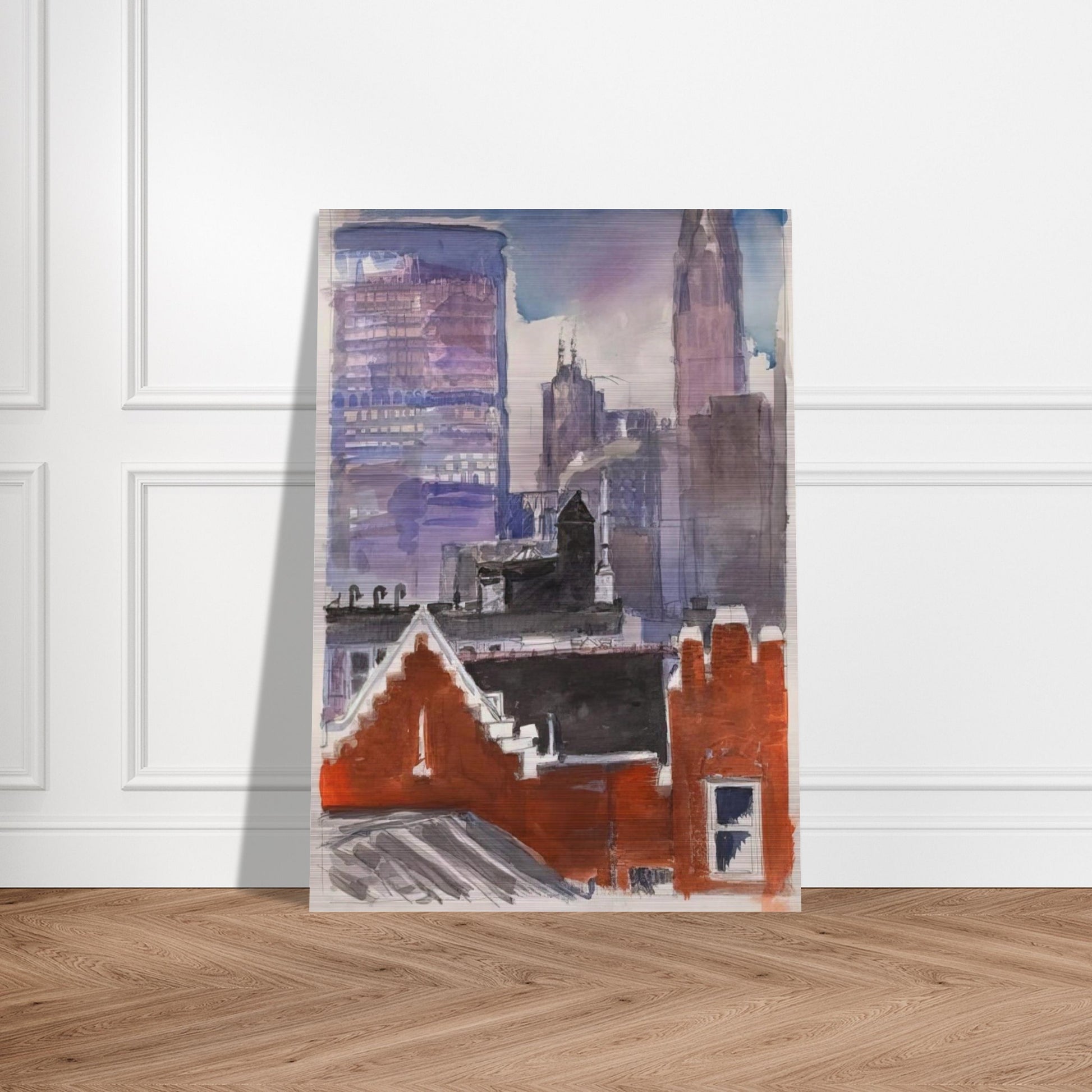 Untitled cityscape - 1986 - Paul Thek Brushed Aluminum Print - 70x100 cm / 28x40 inches | Paul Thek Aluminum Print | Paul Thek Prints