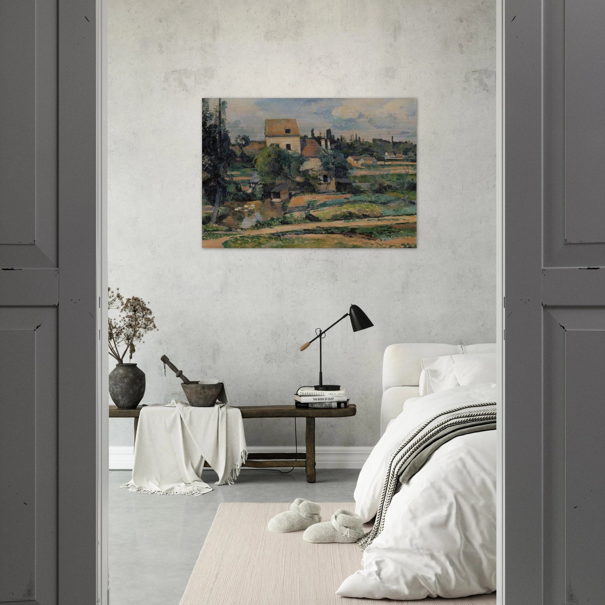 Moulin de la Couleuvre at Pontoise - Paul Cézanne Brushed Aluminum Print - 70x100 cm / 28x40 inches | Paul Cézanne Aluminum Print | Paul Cézanne Prints