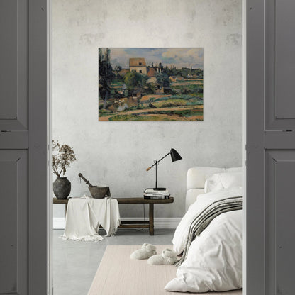Moulin de la Couleuvre at Pontoise - Paul Cézanne Brushed Aluminum Print - 70x100 cm / 28x40 inches | Paul Cézanne Aluminum Print | Paul Cézanne Prints