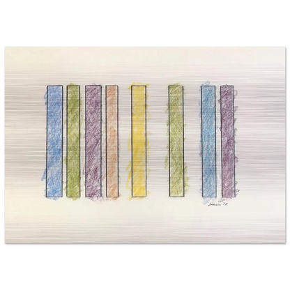 Untitled - 1978 - Gene Davis Brushed Aluminum Print - 70x100 cm / 28x40 inches | Gene Davis Aluminum Print | Gene Davis Prints