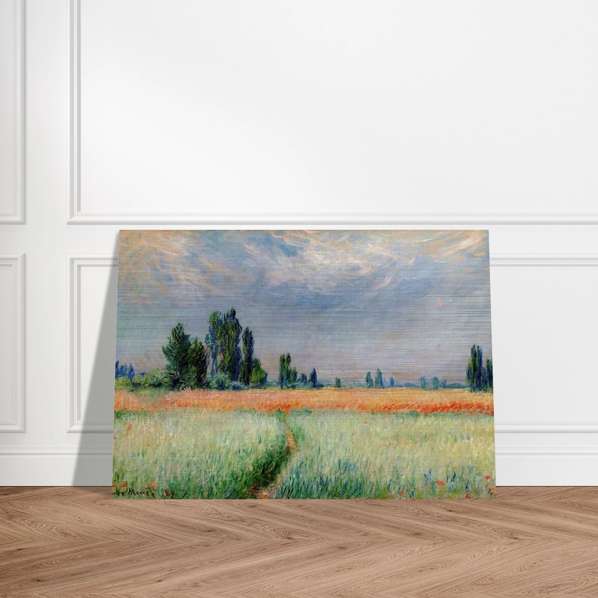 The Wheat Field - claude monet Brushed Aluminum Print - 70x100 cm / 28x40 inches | claude monet Aluminum Print | claude monet Prints