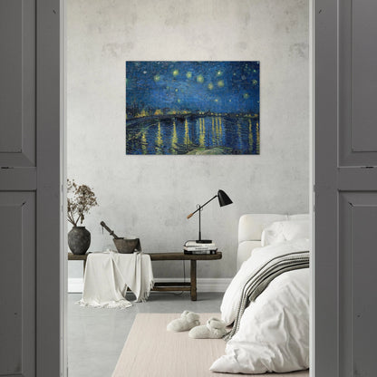 Starry Night Over the Rhone - Vincent van Gogh Brushed Aluminum Print - 70x100 cm / 28x40 inches | Vincent van Gogh Aluminum Print | Vincent van Gogh Prints