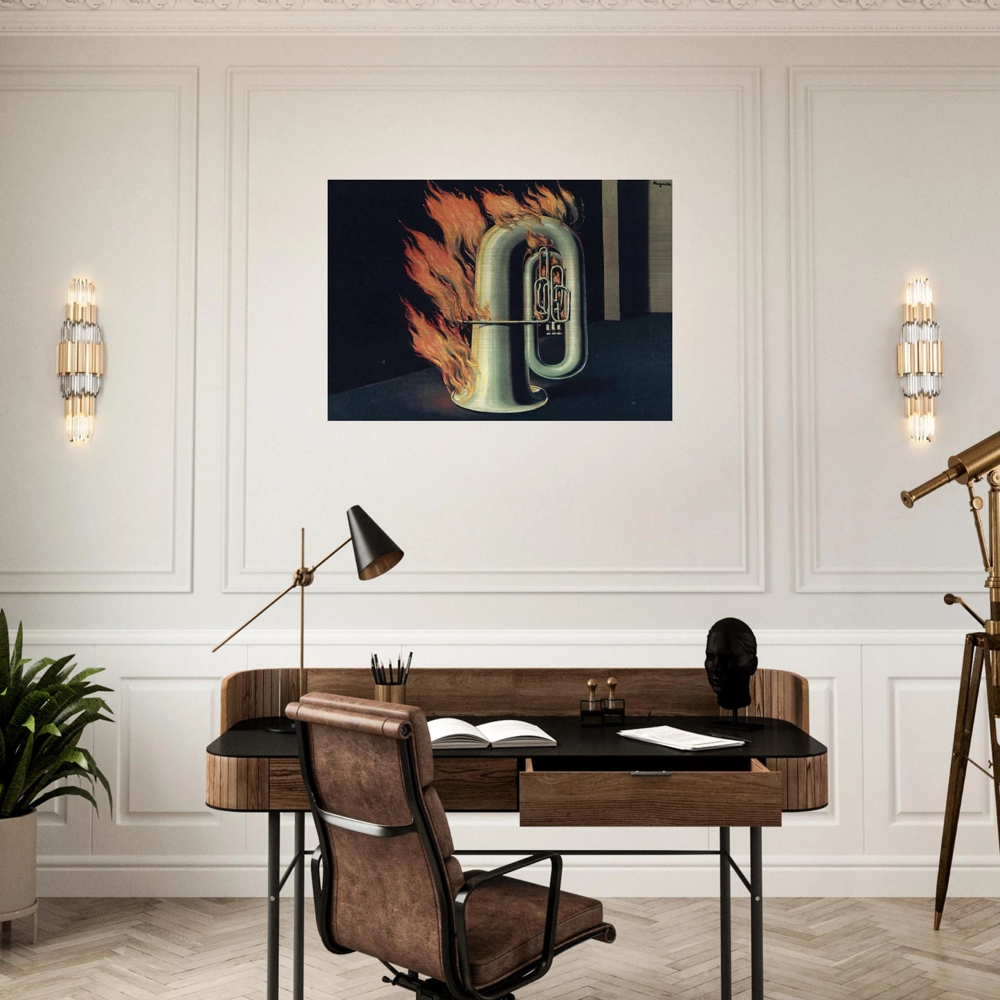 THE DISCOVERY OF FIRE 1935 - Rene Magritte Brushed Aluminum Print - 70x100 cm / 28x40 inches | Rene Magritte Aluminum Print | Rene Magritte Prints