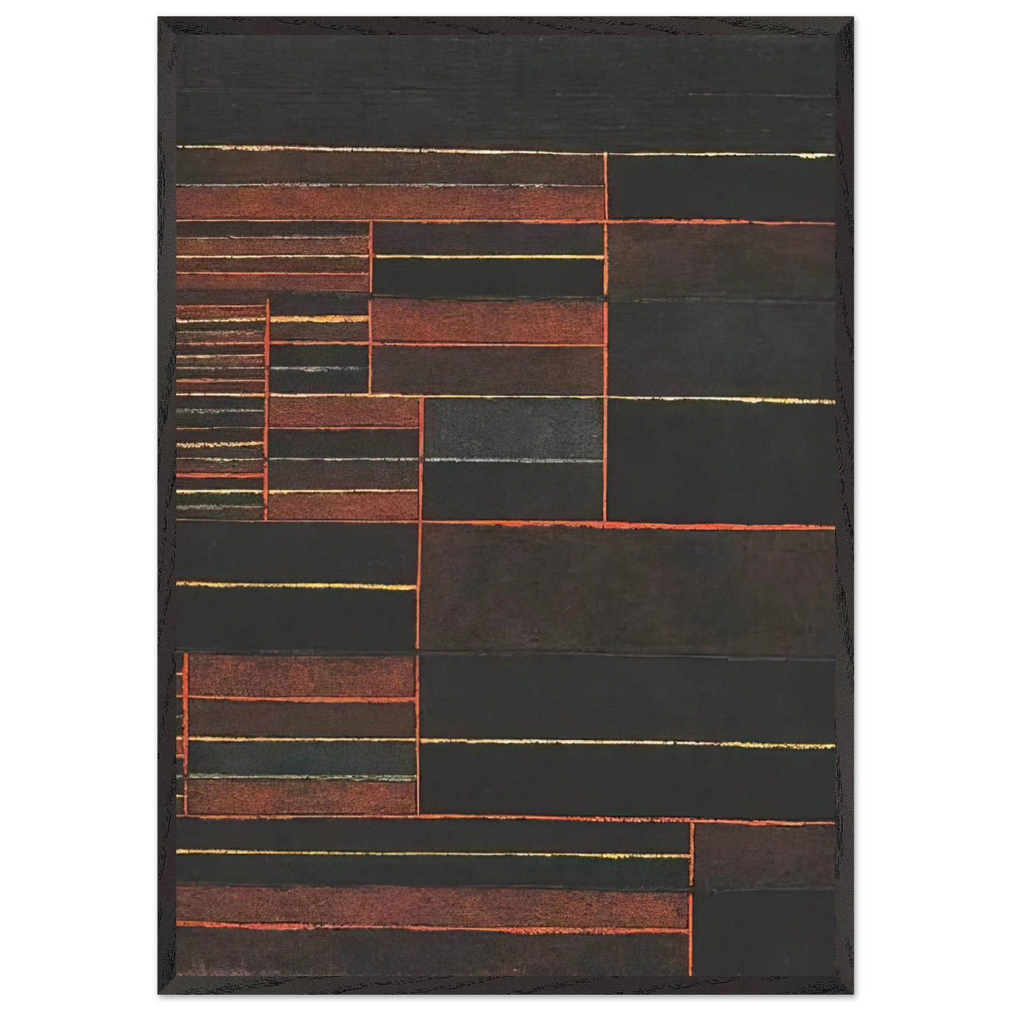 IN THE CURRENT SIX THRESHOLDS 1929 - Paul Klee 70x100 cm / 28x40 inches Framed Art Print – Black Wooden Frame