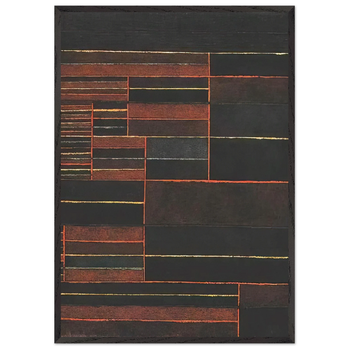 IN THE CURRENT SIX THRESHOLDS 1929 - Paul Klee 70x100 cm / 28x40 inches Framed Art Print – Black Wooden Frame