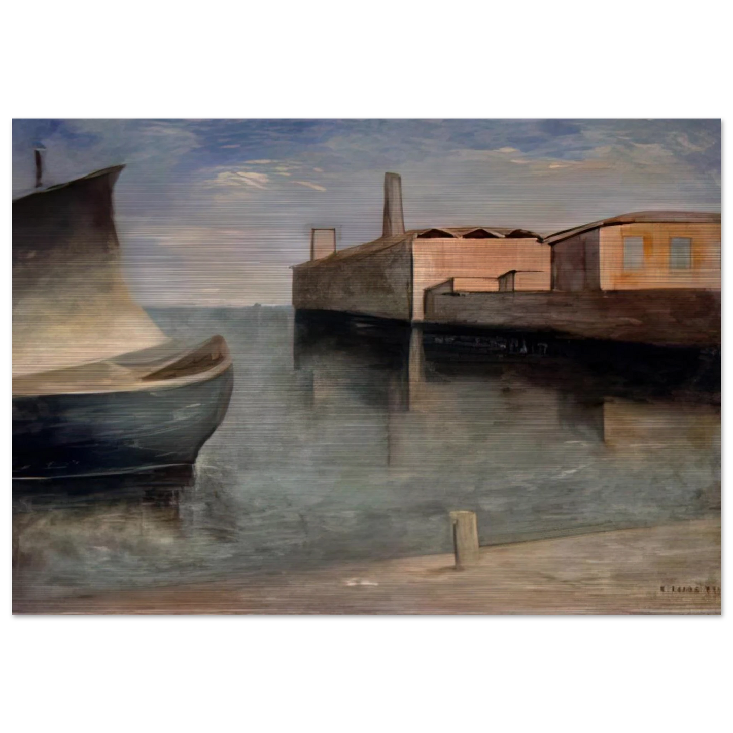 LAGOON 1932 - Carlo Carra Brushed Aluminum Print - 70x100 cm / 28x40 inches | Carlo Carra Aluminum Print | Carlo Carra Prints