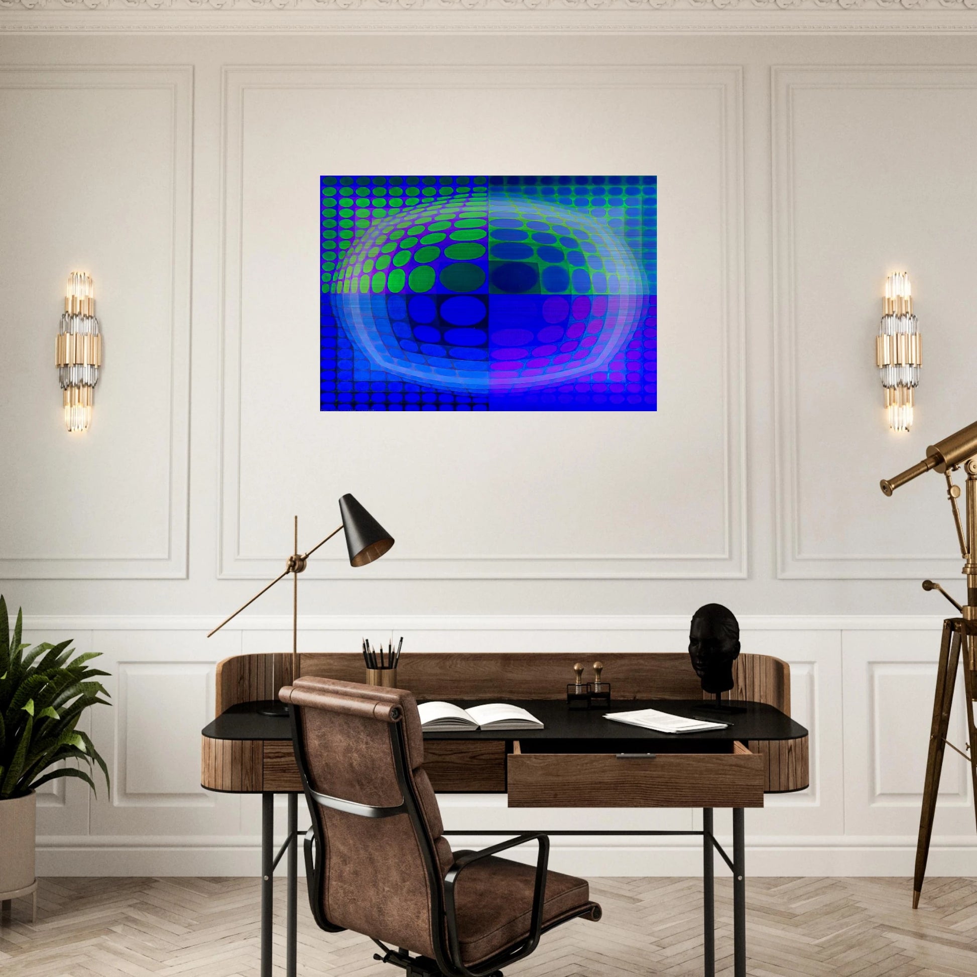 Pal-Ket - 1974 - Victor Vasarely Brushed Aluminum Print - 70x100 cm / 28x40 inches | Victor Vasarely Aluminum Print | Victor Vasarely Prints