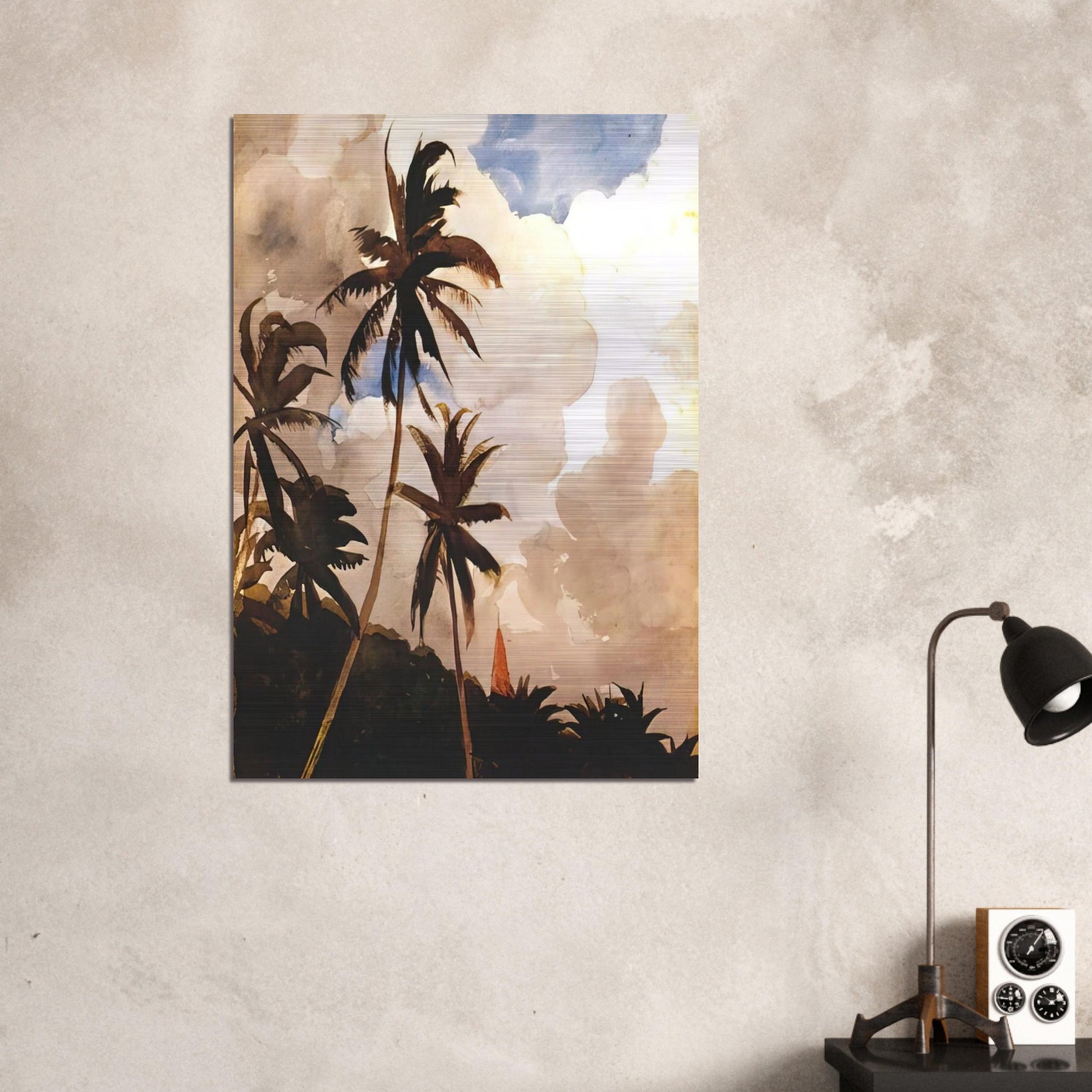 PALM TREES BAHAMAS - Winslow Homer Brushed Aluminum Print - 70x100 cm / 28x40 inches | Winslow Homer Aluminum Print | Winslow Homer Prints