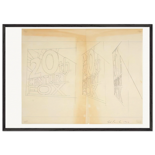 TRADEMARK STUDY 2 1962 - Edward Ruscha 70x100 cm / 28x40 inches Framed Art Print – Black Wooden Frame