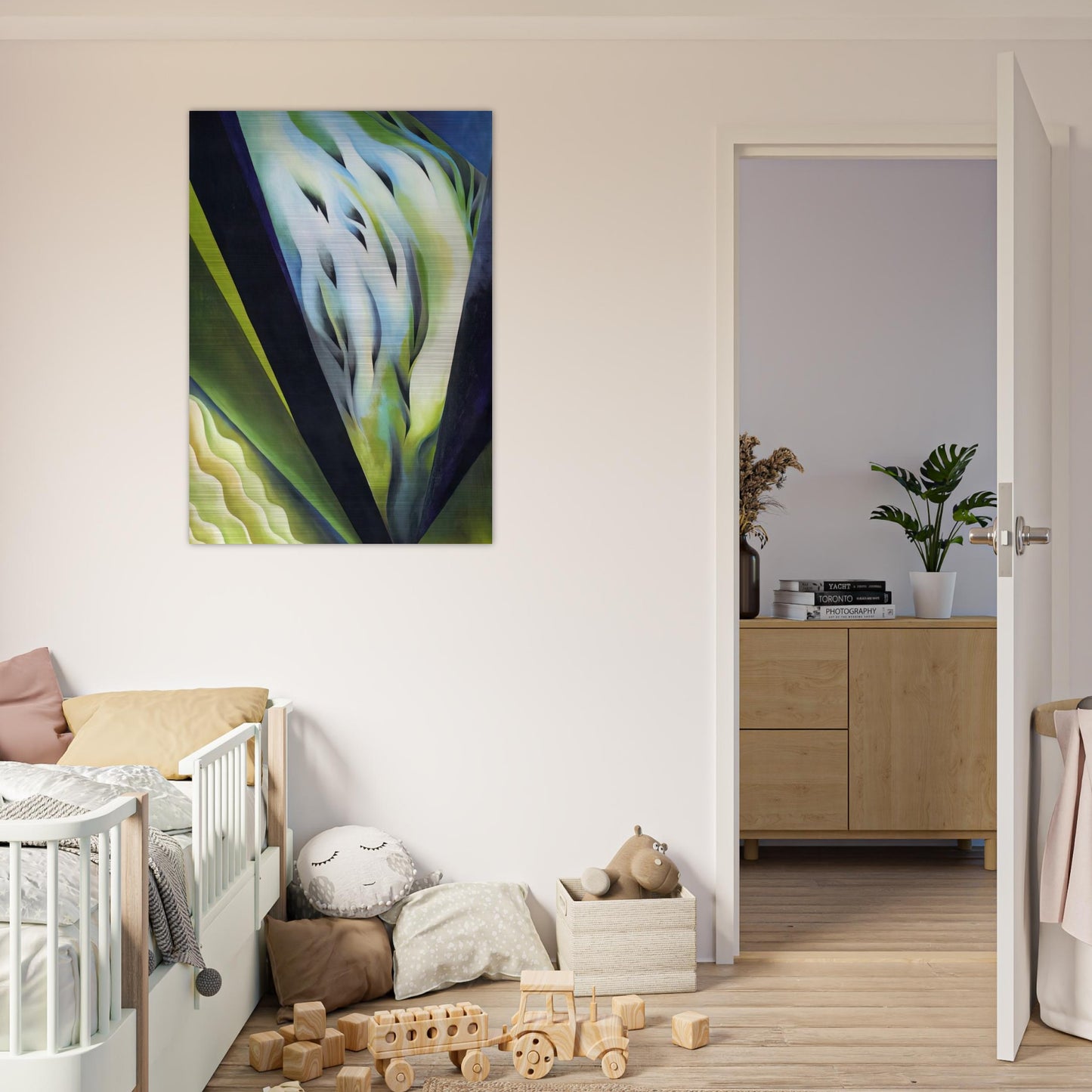 Blue and Green Music - Georgia O'Keeffe Brushed Aluminum Print - 70x100 cm / 28x40 inches | Georgia O'Keeffe Aluminum Print | Georgia O'Keeffe Prints