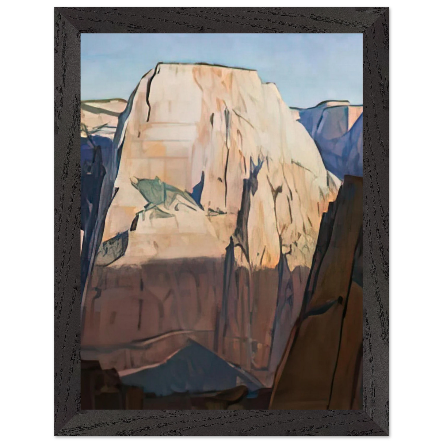 Maynard Dixon - GREAT WHITE THRONE ZION CANYON UTAH 1933 Wall art - A1 (59.4 x 84.1  cm) - Premium Wooden Framed Poster With Fine Art Paper-canvas - Wood frame