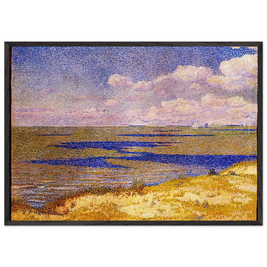 VIEW OF THE RIVER SCHELDT 1893 - Theo van Rysselberghe 70x100 cm / 28x40 inches Framed Art Print – Black Wooden Frame
