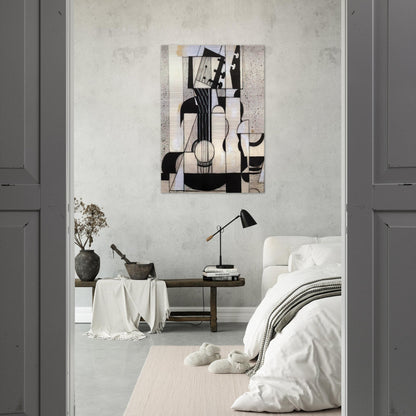 STILL LIFE WITH GUITAR 1913 - Juan Gris Brushed Aluminum Print - 70x100 cm / 28x40 inches | Juan Gris Aluminum Print | Juan Gris Prints