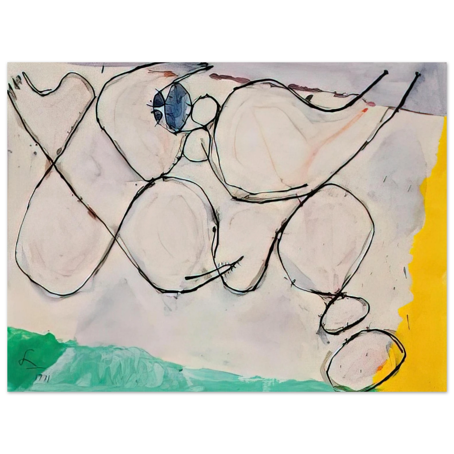 Frank Lobdell - Untitled - 1971  75x100 cm / 30x40inches Fine Art Poster
