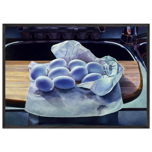 Hollowed Eggs for Easter - 1983 - Mary Pratt 70x100 cm / 28x40 inches Framed Art Print – Black Wooden Frame