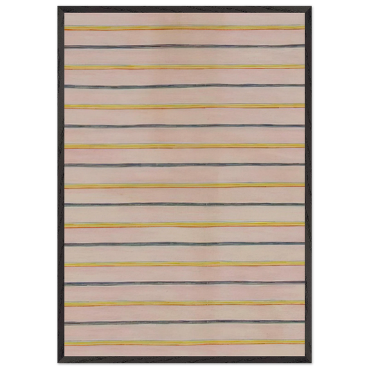 Pin Stripes - 1960 - Gene Davis 70x100 cm / 28x40 inches Framed Art Print – Black Wooden Frame