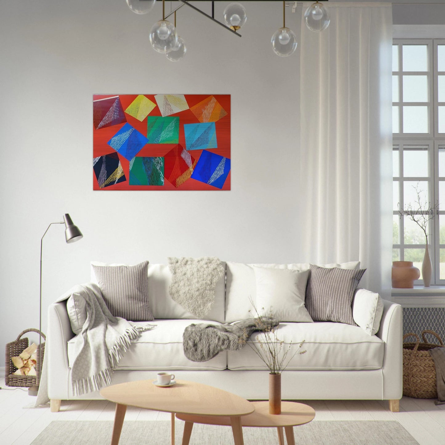 Wig-Wam - 1991 - Piero Dorazio Brushed Aluminum Print - 70x100 cm / 28x40 inches | Piero Dorazio Aluminum Print | Piero Dorazio Prints