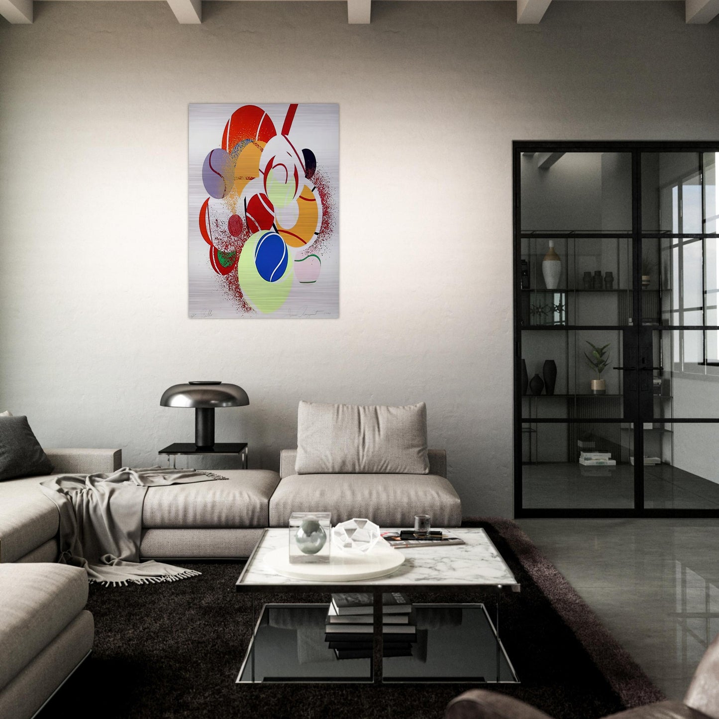 Balls - James Rosenquist Brushed Aluminum Print - 70x100 cm / 28x40 inches | James Rosenquist Aluminum Print | James Rosenquist Prints