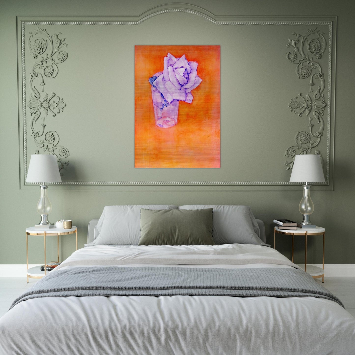 White Rose in a Glass - Piet Mondrian Brushed Aluminum Print - 70x100 cm / 28x40 inches | Piet Mondrian Aluminum Print | Piet Mondrian Prints
