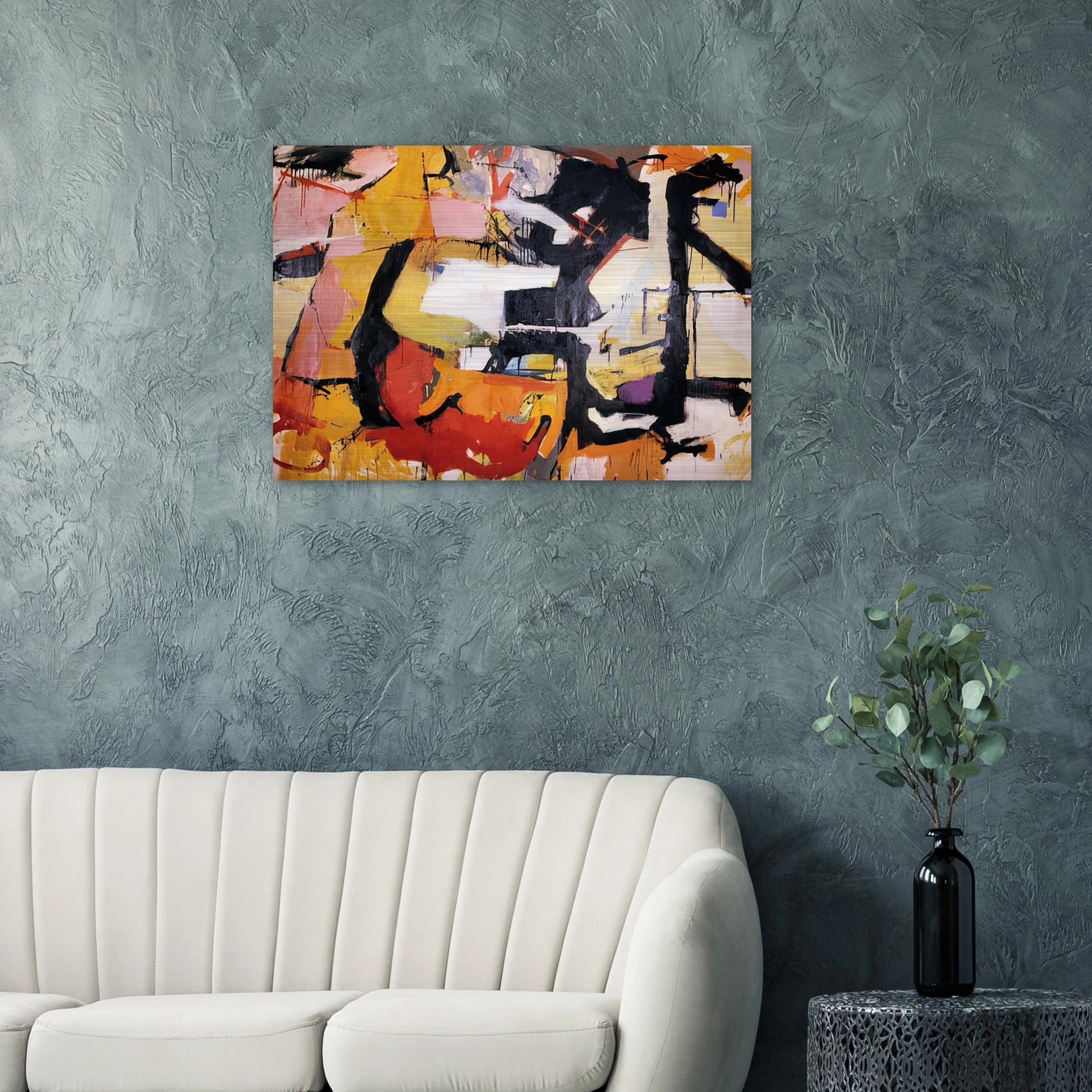 ABSTRACT FORCE HOMAGE TO FRANZ KLINE 1952 - Audrey Flack Brushed Aluminum Print - 70x100 cm / 28x40 inches | Audrey Flack Aluminum Print | Audrey Flack Prints