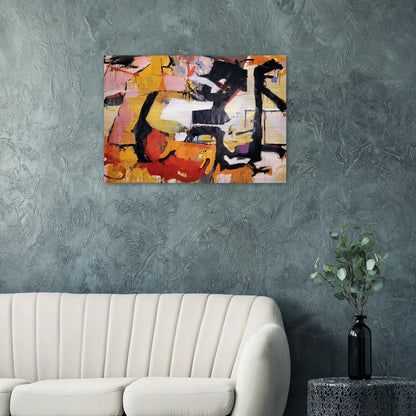 ABSTRACT FORCE HOMAGE TO FRANZ KLINE 1952 - Audrey Flack Brushed Aluminum Print - 70x100 cm / 28x40 inches | Audrey Flack Aluminum Print | Audrey Flack Prints