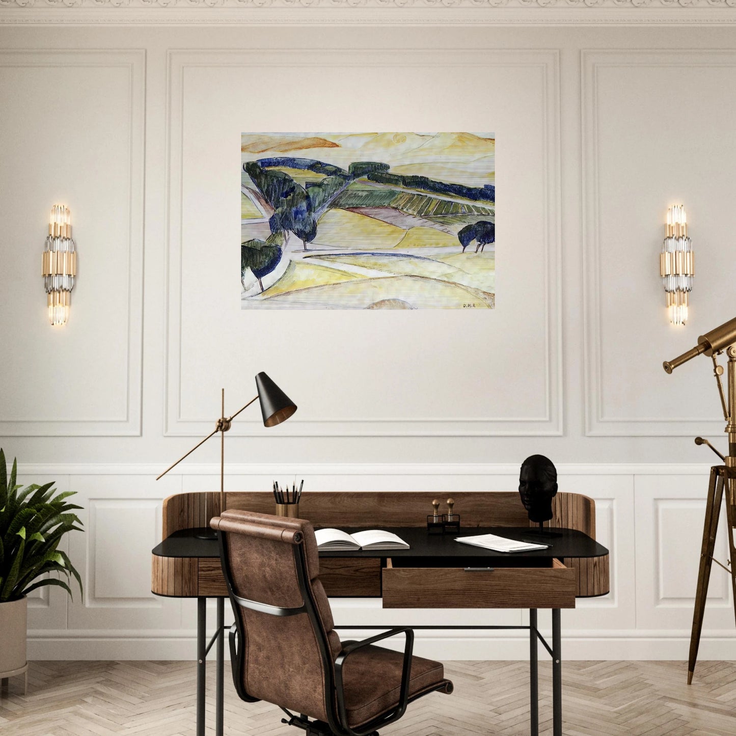LANDSCAPE AT TOLEDO 1913 - Diego Rivera Brushed Aluminum Print - 70x100 cm / 28x40 inches | Diego Rivera Aluminum Print | Diego Rivera Prints